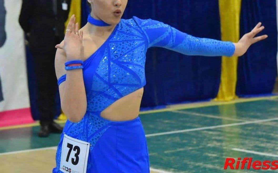 Blue Latin Dress with Minimal Design and Elegant Silhouette