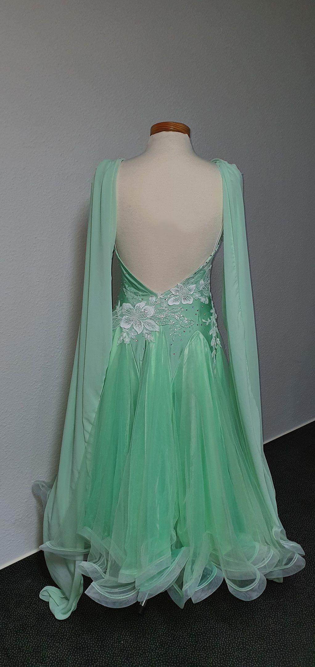 Mint Standard Dress with Lace and Swarovski Crystals