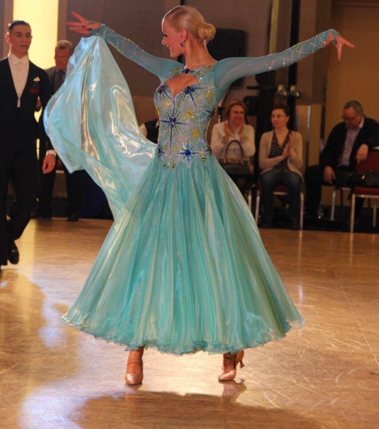 Turquoise Standard Dress with Swarovski Crystals