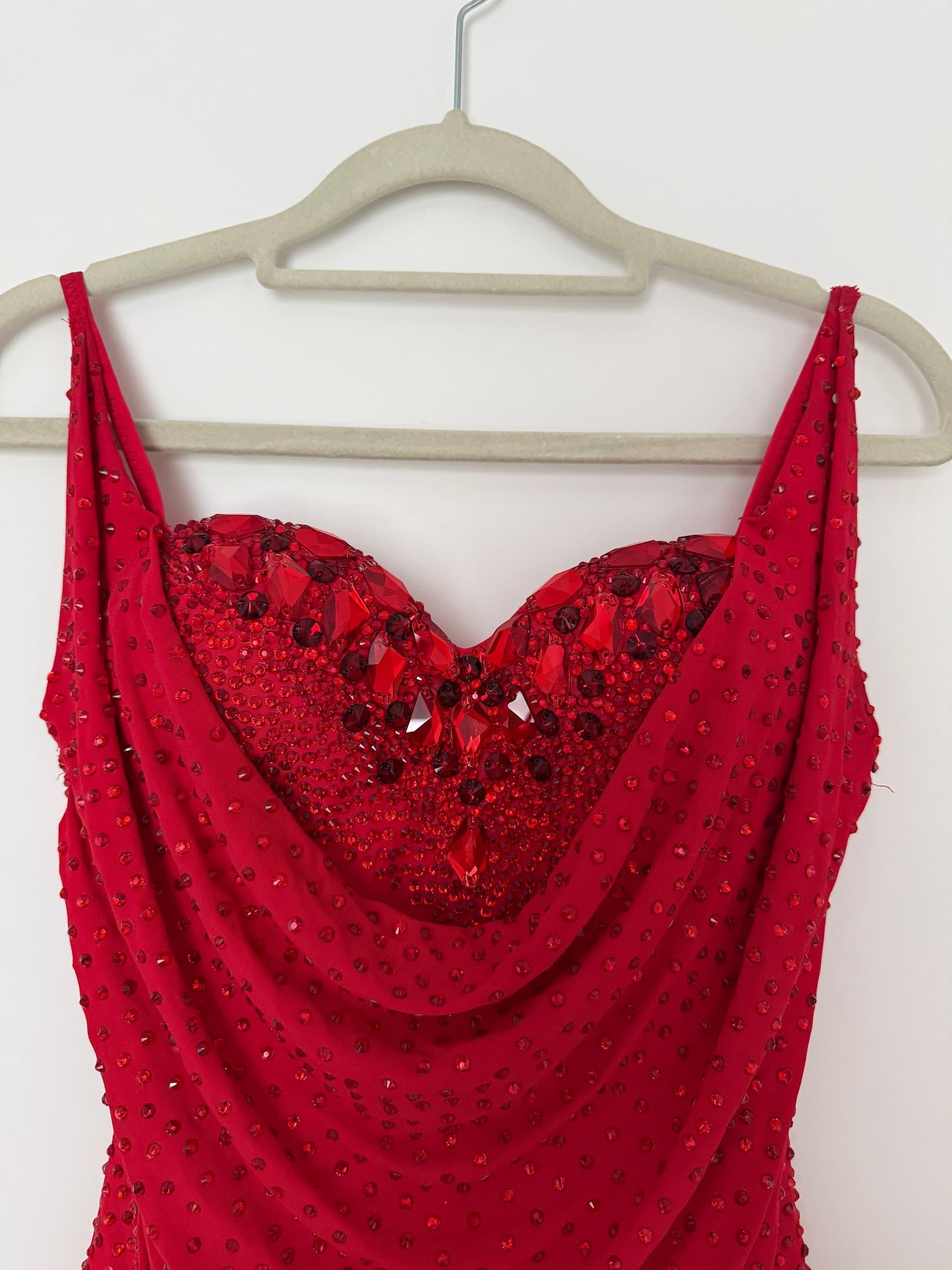 Red Latin Dress with Swarovski Crystals