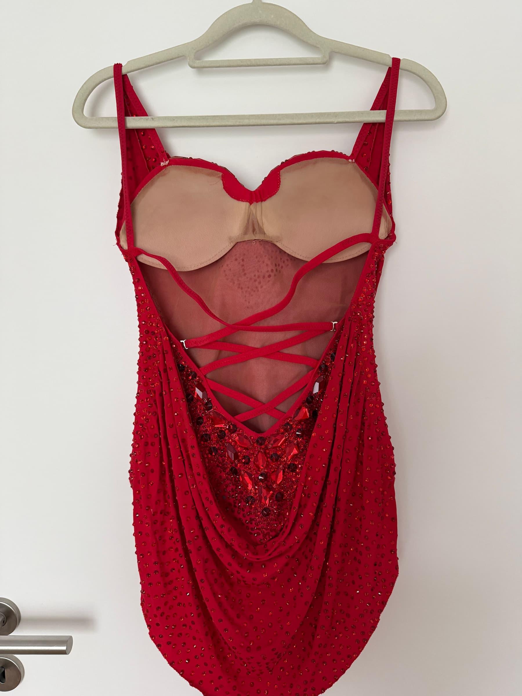 Red Latin Dress with Swarovski Crystals