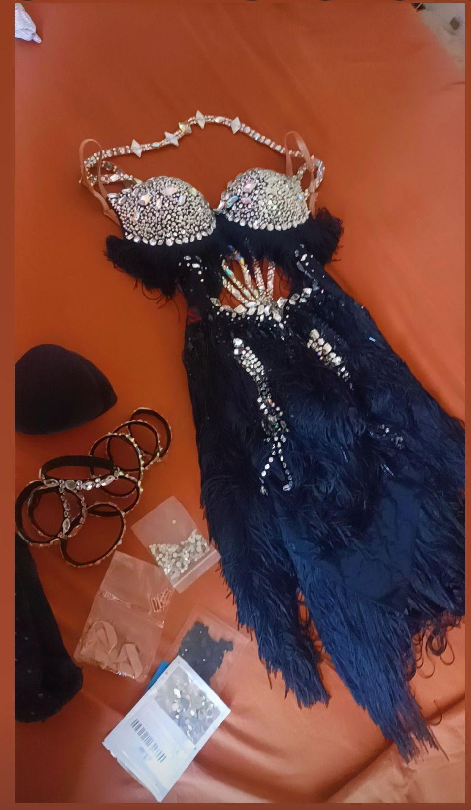 Glamour Latin Dress with Swarovski Crystals and Fringe