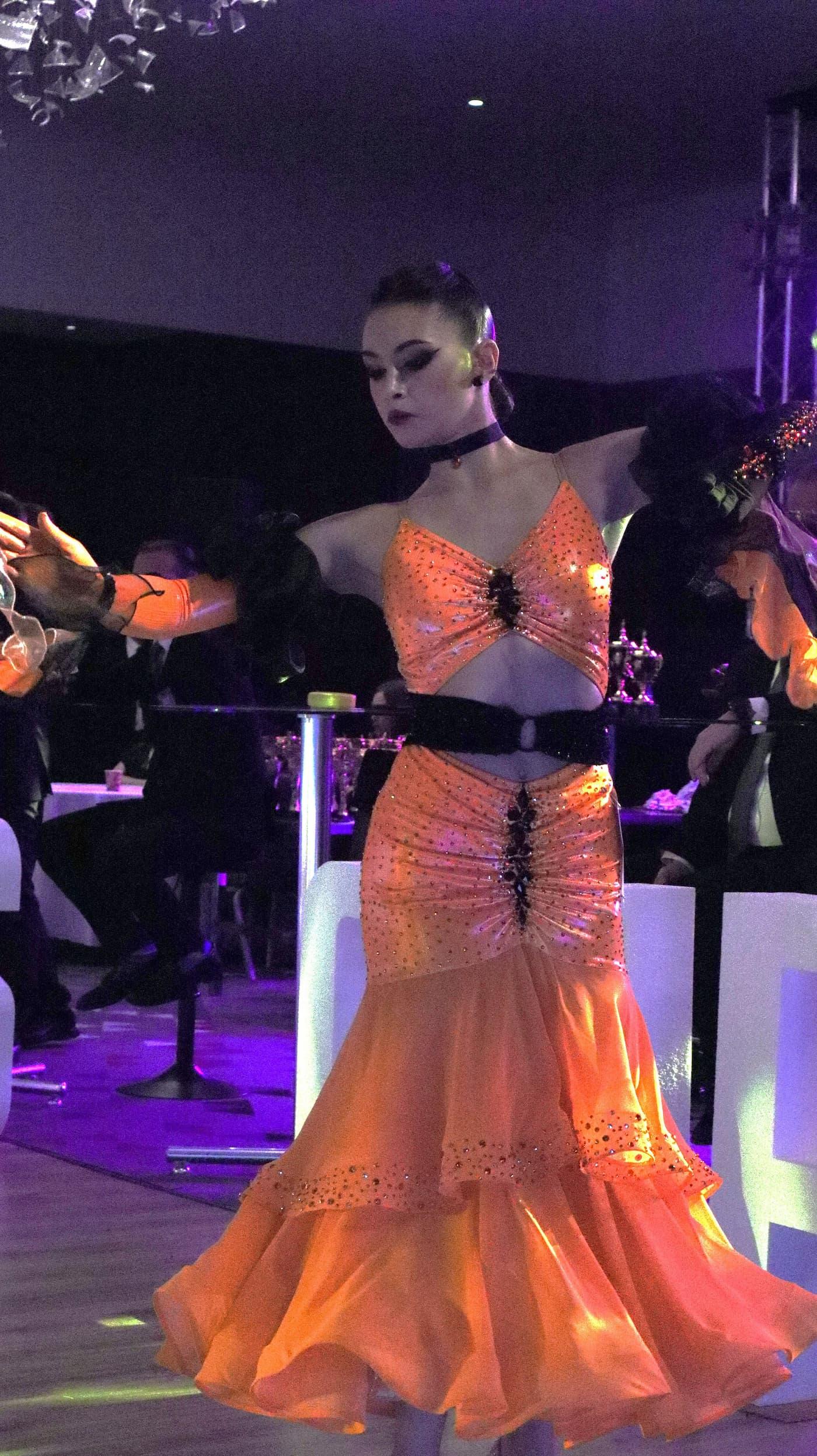 Orange Standard Dress with Swarovski Crystals