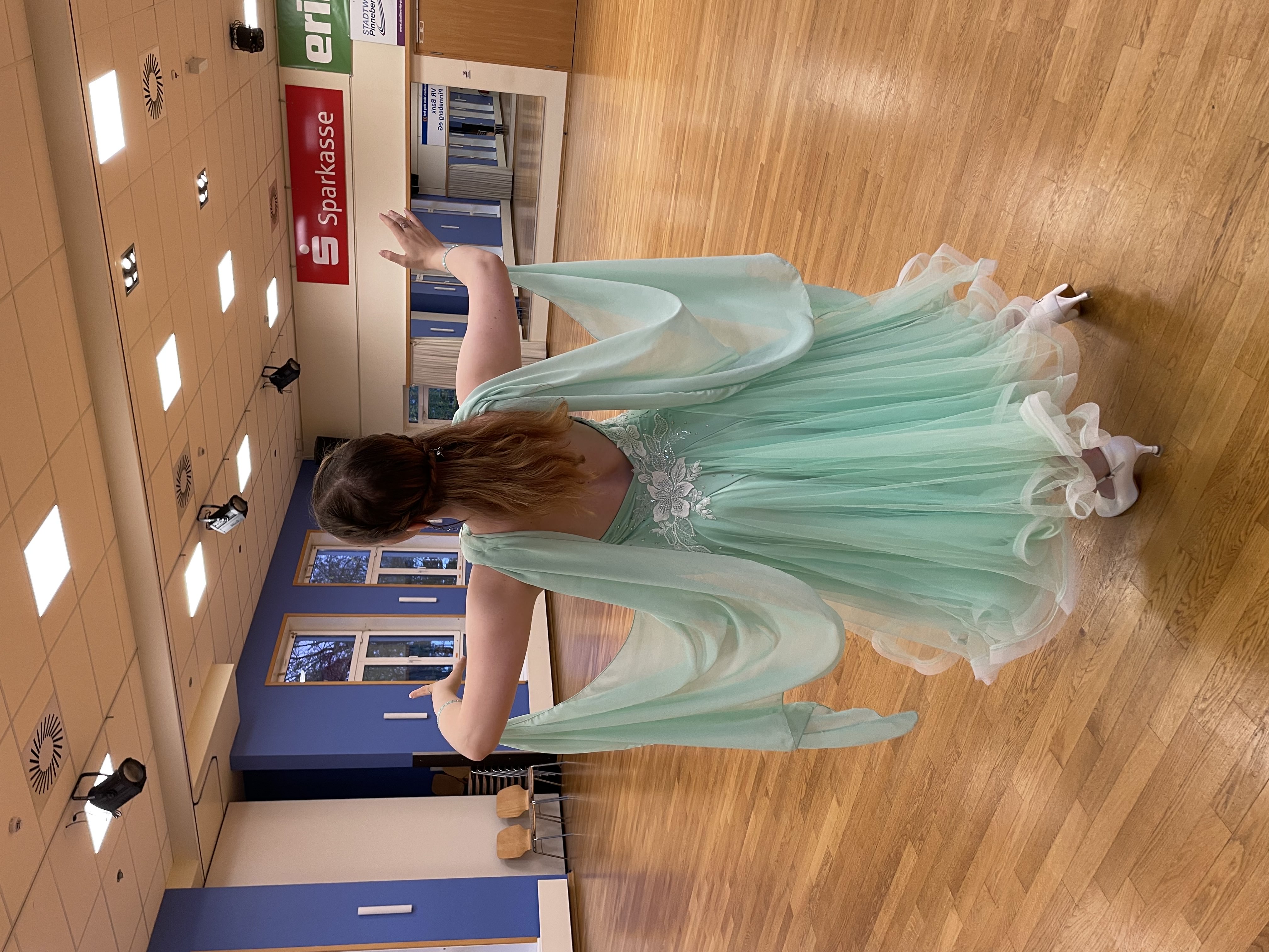 Mint Standard Dress with Lace and Swarovski Crystals - 3