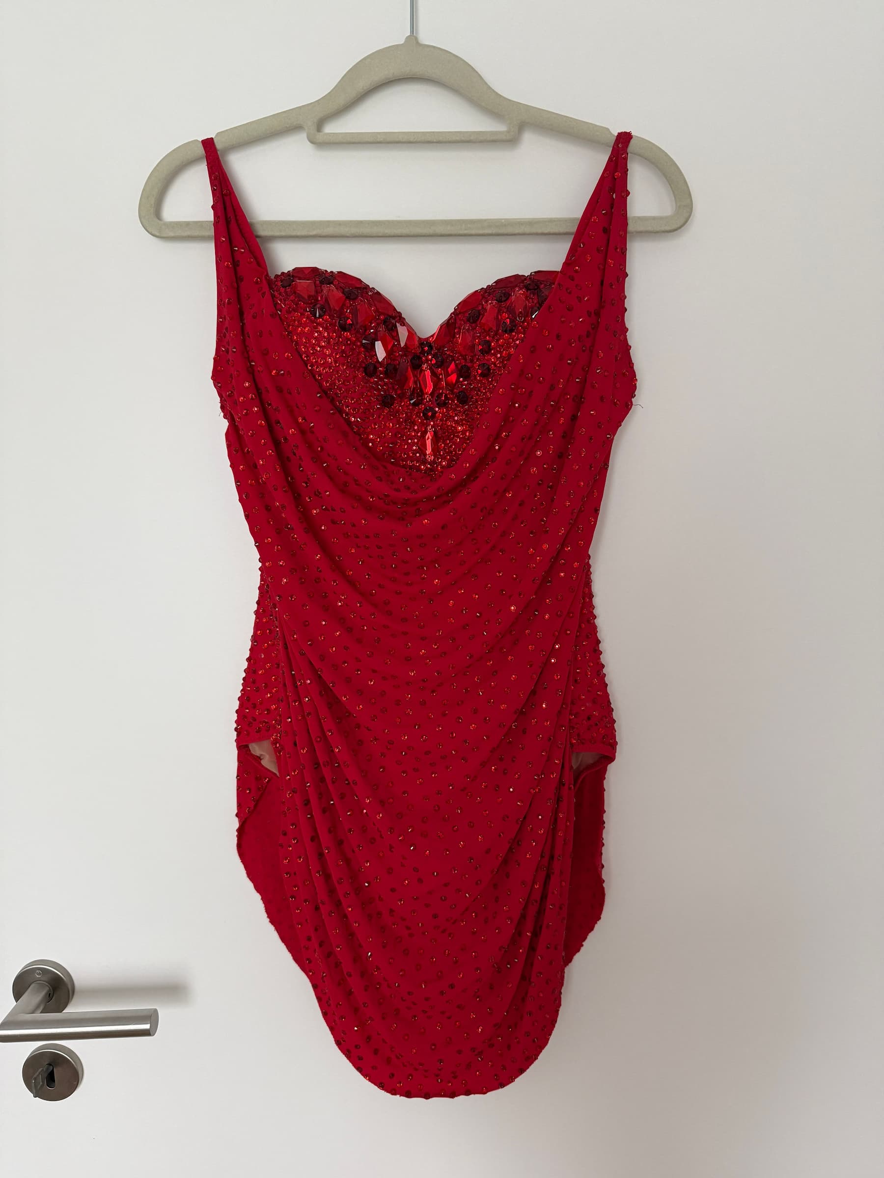 Red Latin Dress with Swarovski Crystals - 1