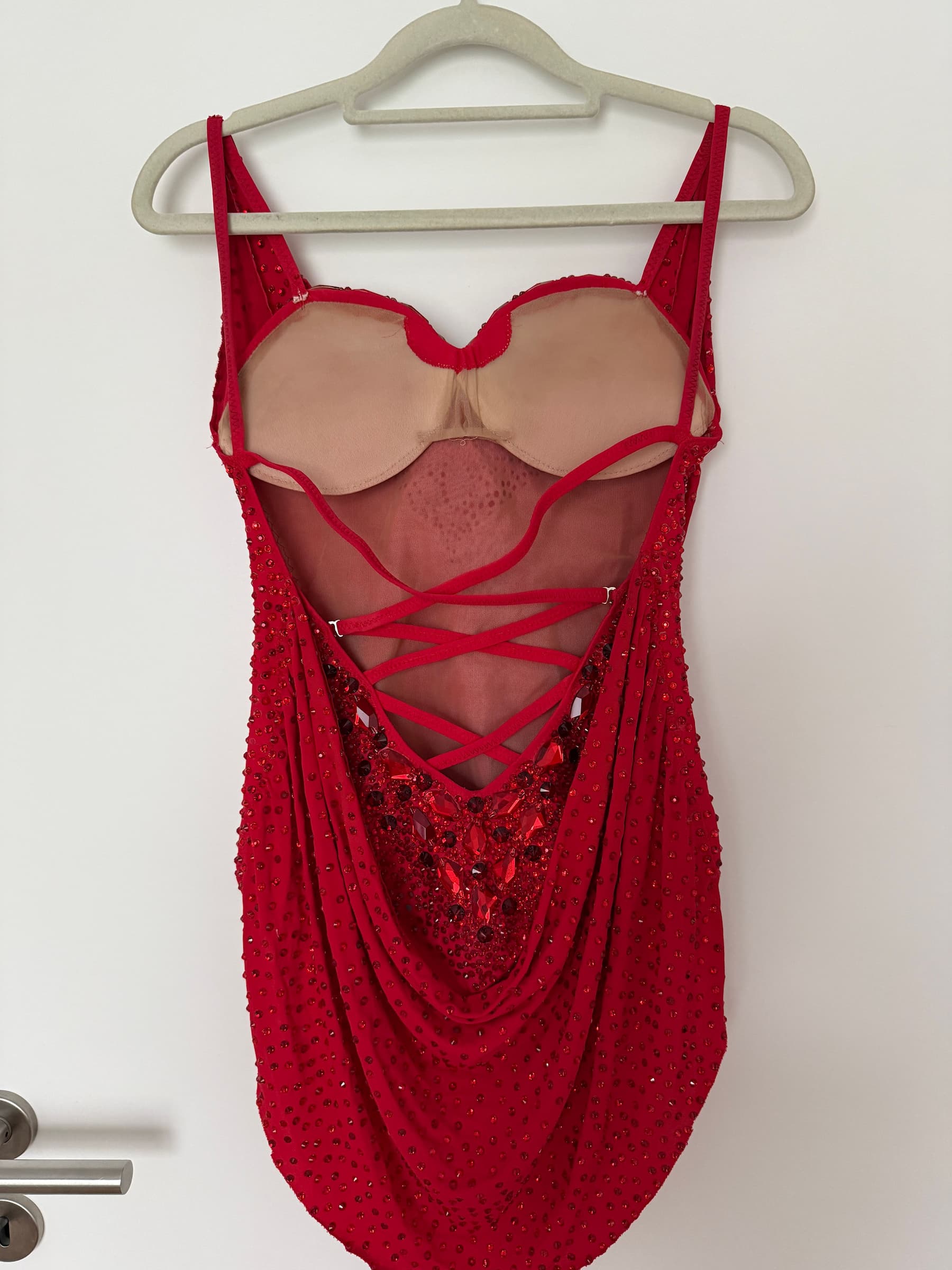 Red Latin Dress with Swarovski Crystals - 3