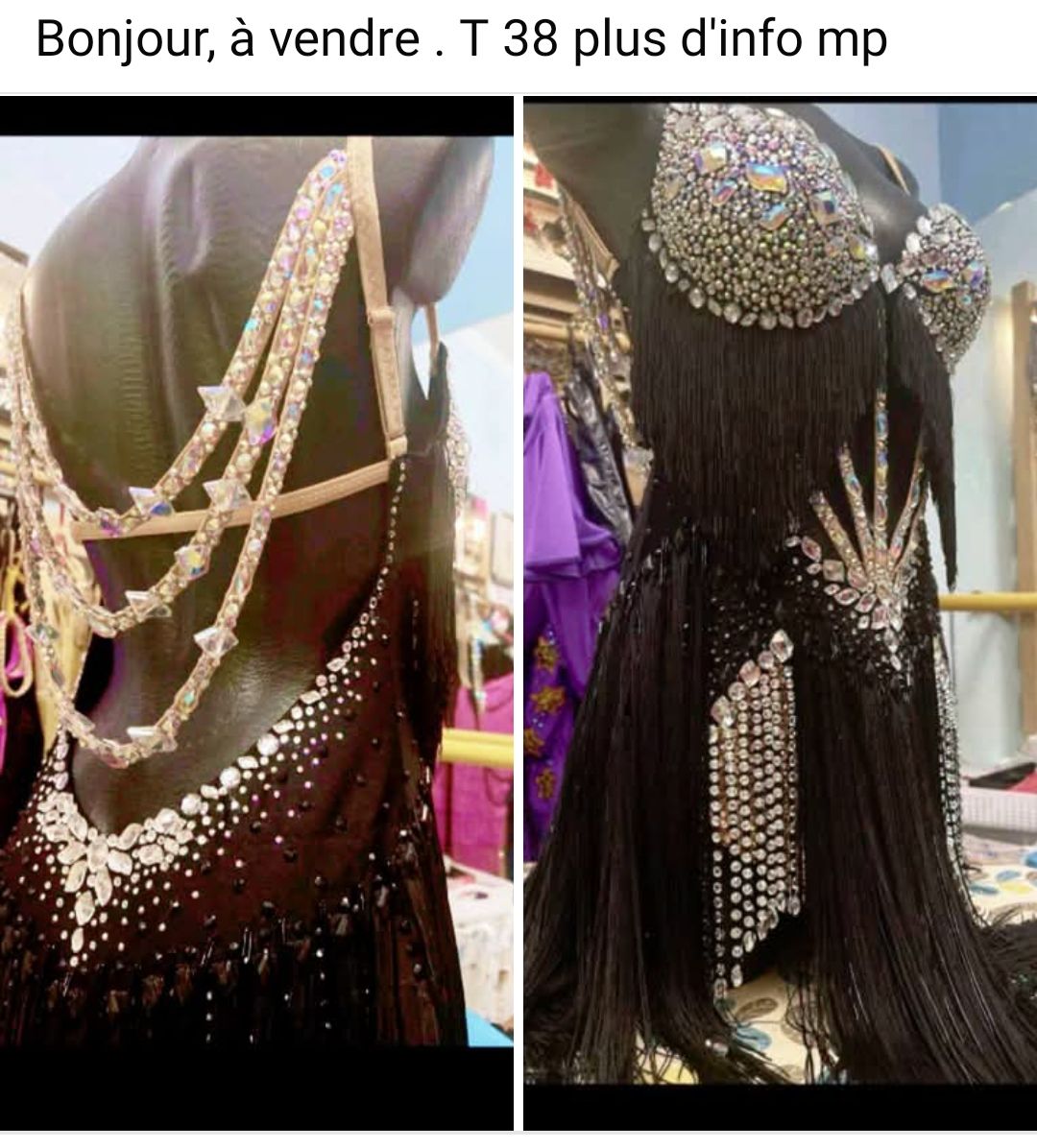 Glamour Latin Dress with Swarovski Crystals and Fringe - 2