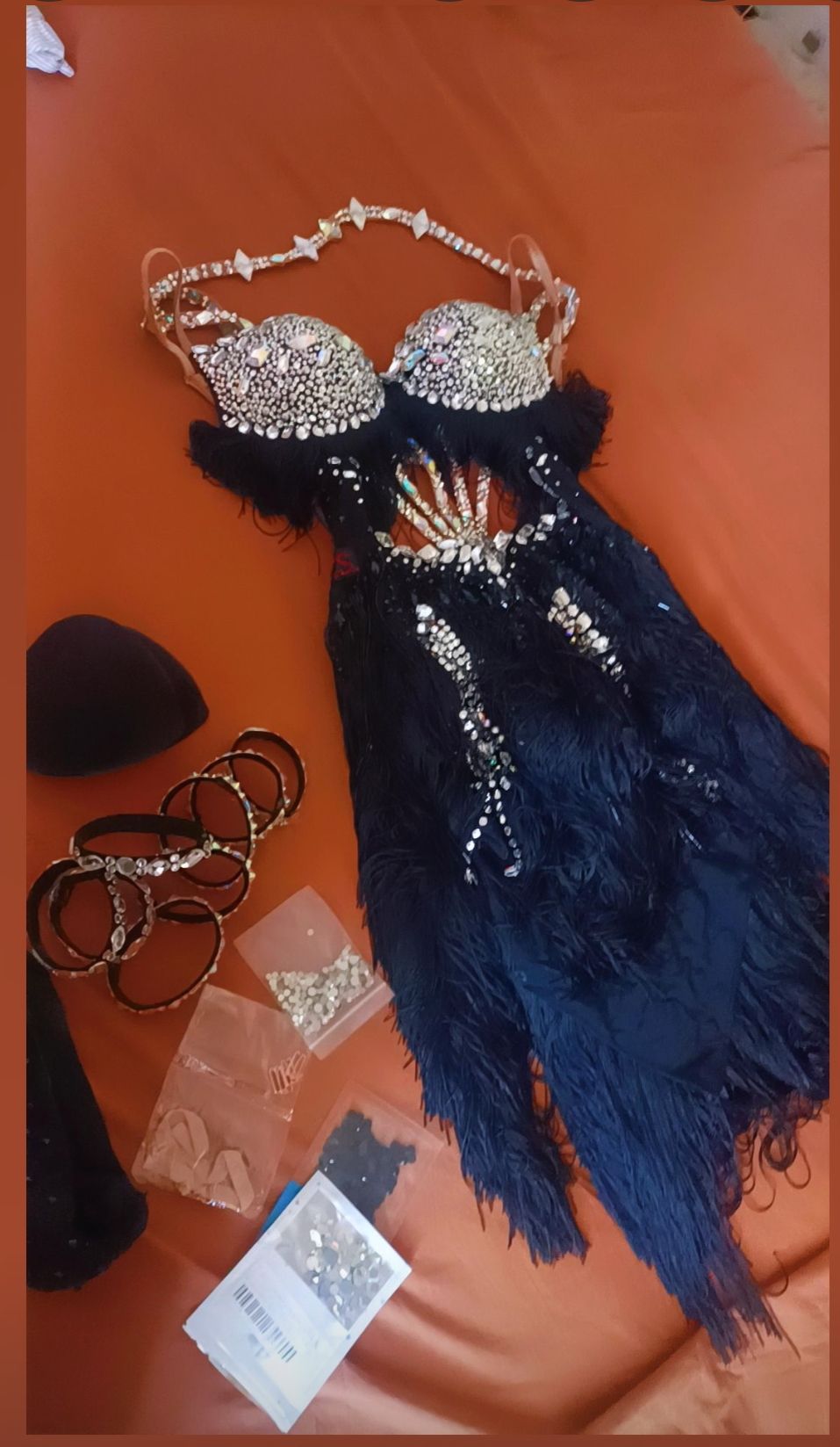 Glamour Latin Dress with Swarovski Crystals and Fringe - 1